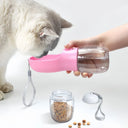 Pet 2 In1 Outdoor Travel Food Water Bottle for Dogs & Cats