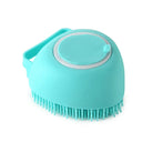 Soft silicone bath massage brush for dogs and cats, gentle cleaning and relaxing massage, suitable for pets of all sizes.