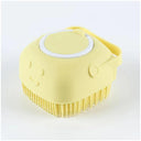 Soft silicone bath massage brush for pets; gentle cleaning and relaxing grooming accessory.