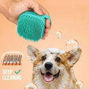 Dog soft silicone bath massage brush for gentle pet grooming and cleaning.