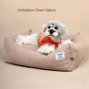 Medium-sized Dog Teddy Pet Cat Bed Detachable and end Cotton Dog Bed