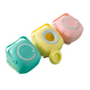 Dog soft silicone bath massage brush in pastel colors for grooming.