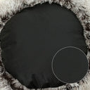 Pet round cover winter soft plush bed with removable black cover, designed for warmth and comfort.