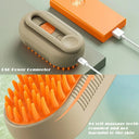 Cat and dog steam brush with electric sprayer and USB power, featuring soft massage points.