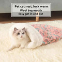 Warming Cat Bed - Soft Plush Winter Sleeping Bag for Cats for comfort