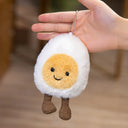 Cute Black Cat Poached Egg Plush Pendant Furry Cuddly Plushies Doll