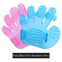 Soft silicone bath massage brush for dogs and cats in pink and blue colors.