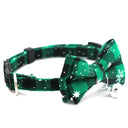 Bell plaid snowflake adjustable breakaway pet collar with bowknot and safety buckle for cats and small dogs.